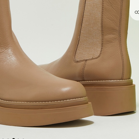 SOLD-Sam Edelman Kolton Wedge Chelsea Boots Cedarwood leather platform size 7 - Picture 5 of 12